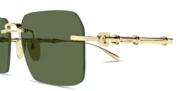 Shop GUCCI Bamboo Rimless Rectangle Sunglasses in Endura Gold online.