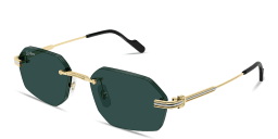 Shop Cartier Première de Cartier Rimless Irregular Sunglasses in Gold online.