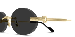 Shop Cartier Première de Cartier Unisex Rimless Oval Sunglasses in Gold online.