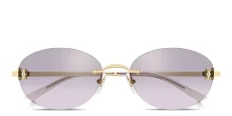 Shop Cartier C de Cartier Rimless Oval Sunglasses in Gold online.