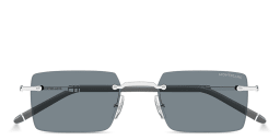 Shop MONTBLANC Meisterstück Rimless Rectangle Sunglasses in Silver online.