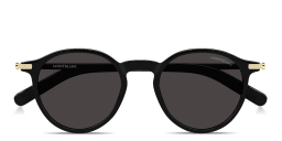 Shop MONTBLANC Snowcap Panthos Sunglasses in Black online.