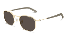 Shop MONTBLANC Snowcap Irregular Sunglasses in Gold online.