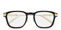 Shop Cartier Santos de Cartier Square Eyeglasses in Black online.