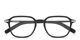 Shop MONTBLANC Snowcap Square Eyeglasses in Shiny Black online.