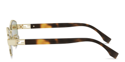 Shop FENDI Baguette Irregular Sunglasses in Gold online.