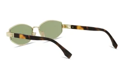 Shop FENDI Baguette Irregular Sunglasses in Gold online.