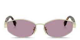 Shop FENDI Baguette Irregular Sunglasses in Gold online.