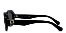 Shop LOEWE Anagram Oval Sunglasses in Black online.
