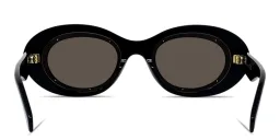 Shop LOEWE Anagram Oval Sunglasses in Black online.