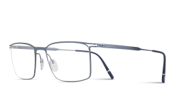 Shop Silhouette Titanium Reframed Rectangle Eyeglasses in Blue online.