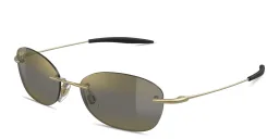 Shop Maui Jim Kaila Unisex Rimless Oval Sunglasses in Matte Light Gold online.