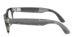 Shop Ray-Ban Meta Blayzer Optics Unisex Rectangle Eyeglasses in Transparent Ice Grey online.