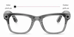 Shop Ray-Ban Meta Wayfarer Transitions® Unisex Square Sunglasses in Shiny Transparent Grey online.