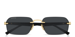 تسوق Gucci Emblem Rimless Rectangle Sunglasses غوتشي بلون Endura Gold أونلاين.