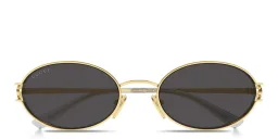 Shop GUCCI GG Logo Oval Sunglasses in Endura Gold online.