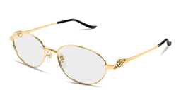 Shop Cartier Panthère de Cartier Oval Eyeglasses in Gold online.