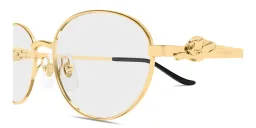 Shop Cartier Panthère de Cartier Oval Eyeglasses in Gold online.