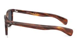 Shop Ray-Ban Brunel Unisex Rectangle Sunglasses in Striped Havana online.