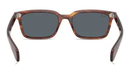 Shop Ray-Ban Brunel Unisex Rectangle Sunglasses in Striped Havana online.
