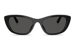 Shop Dolce & Gabbana Logo Lettering Cat-Eye Sunglasses in Black online.