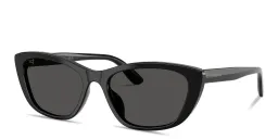 Shop Dolce & Gabbana Logo Lettering Cat-Eye Sunglasses in Black online.