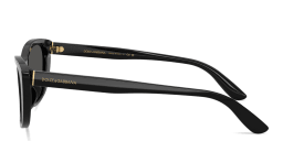Shop Dolce & Gabbana Logo Lettering Cat-Eye Sunglasses in Black online.