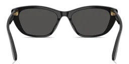 Shop Dolce & Gabbana Logo Lettering Cat-Eye Sunglasses in Black online.