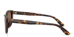 Shop Dolce & Gabbana Logo Lettering Cat-Eye Sunglasses in Havana online.