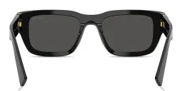 Shop MIU MIU Vertical Logo Square Sunglasses in Black online.