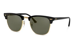 Shop Ray-Ban Unisex Square Sunglasses in Black On Gold online.