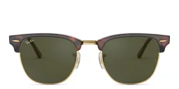 Shop Ray-Ban Clubmaster Classic Square Sunglasses in Tortoise On Gold online.