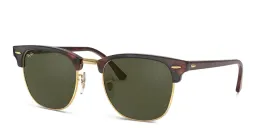 Shop Ray-Ban Clubmaster Classic Square Sunglasses in Tortoise On Gold online.