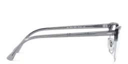 Shop Ray-Ban Half Rim Square Eyeglasses in Transparent Grey online.