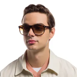 Shop Ray-Ban Boyfriend Square Sunglasses in Light Havana online.