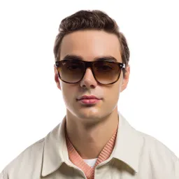 Shop Ray-Ban Boyfriend Square Sunglasses in Light Havana online.