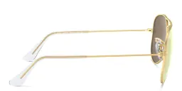 Shop Ray-Ban Junior Kids Aviator Sunglasses in Metal in Gold online.