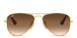 Shop Ray-Ban Junior Kids Pilot Sunglasses in Polished Gold online.