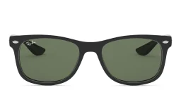 Shop Ray-Ban Junior New Wayfarer Kids Square Sunglasses in Black online.