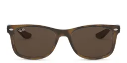 Shop Ray-Ban Junior New Wayfarer Kids Square Sunglasses in Havana online.