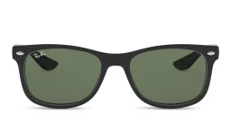 Shop Ray-Ban Junior New Wayfarer Kids Square Sunglasses in Matte Black online.