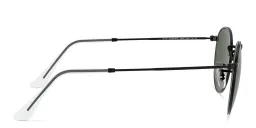 Shop Ray-Ban Round Sunglasses in Metal in Black online.