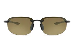Shop Maui Jim Ho'Okipa Unisex Rimless Wide Rectangle Sunglasses in Black online.