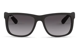 Shop Ray-Ban Justin Square Sunglasses in Black online.