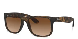 Shop Ray-Ban Justin Square Sunglasses in Havana online.