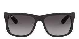 Shop Ray-Ban Justin Square Sunglasses in Black online.