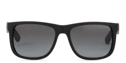 Shop Ray-Ban Justin Square Sunglasses in Black online.
