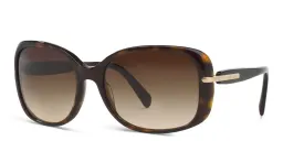 Shop PRADA Rectangle Sunglasses in Brown online.