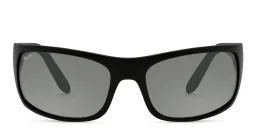 Shop Maui Jim Peahi Manu202 Unisex Rectangle Sunglasses in Black online.