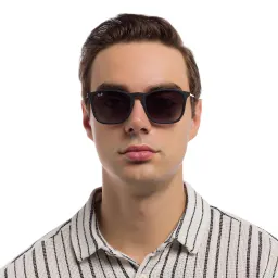 Shop Ray-Ban Chris Square Sunglasses in Black online.